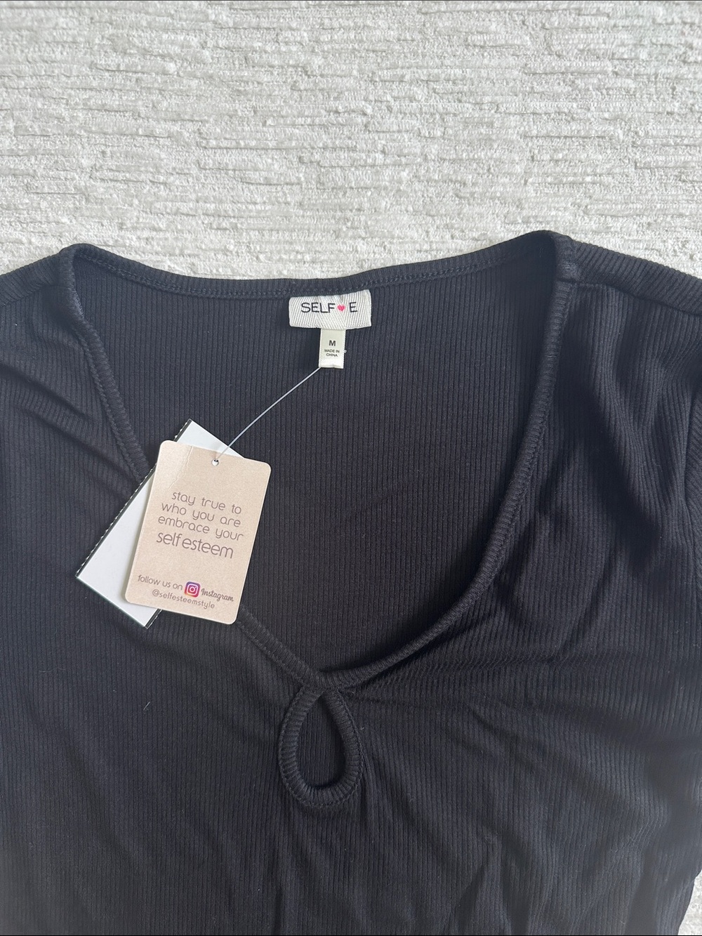 Black Ribbed Short-Sleeve Bodysuit - Picture 2 of 3